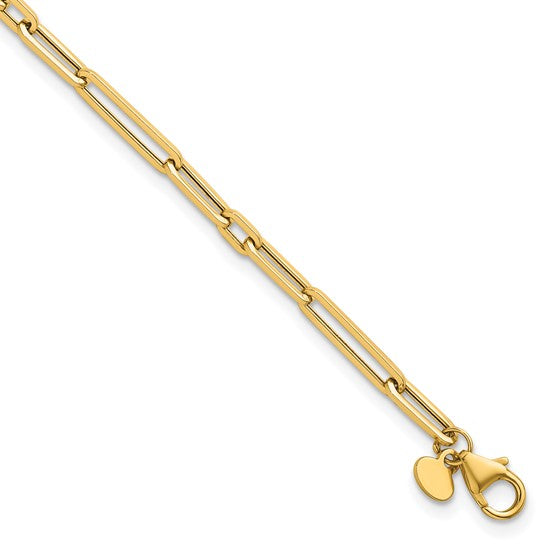 14K Yellow Gold Large Link Small Link Paperclip Bracelet