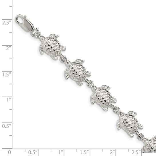 Sterling Silver Large Sea Turtle Bracelet