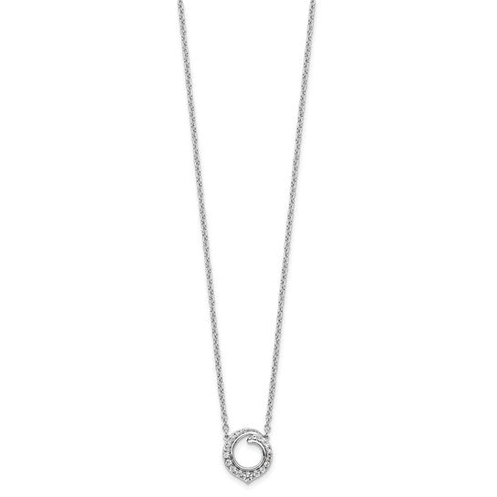 14K White Gold Fancy Circle Diamond Necklace