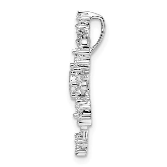 White Gold Filled Sterling Silver Snowflake Diamond Chain Slide