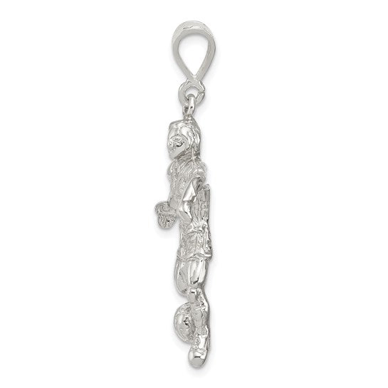 Sterling Silver Soccer Player Athlete Pendant