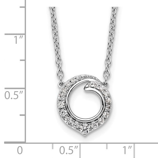 14K White Gold Fancy Circle Diamond Necklace