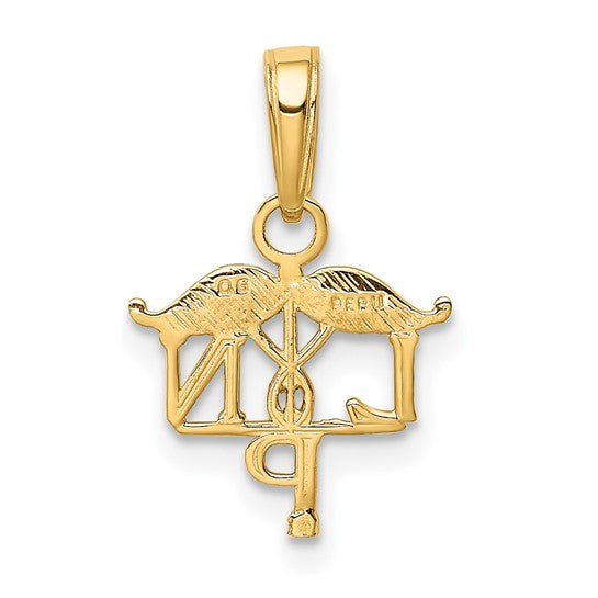 10K Yellow Gold LPN Nurse Pendant