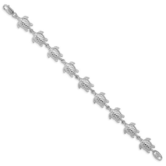 Sterling Silver Large Sea Turtle Bracelet