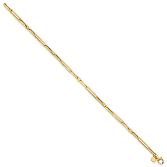 14K Yellow Gold Large Link Small Link Paperclip Bracelet