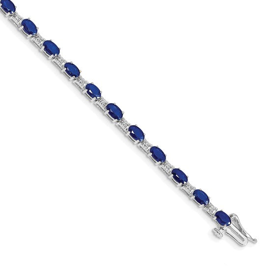 14K Yellow Gold White Gold Natural Sapphire & Diamond Elegant Bracelet