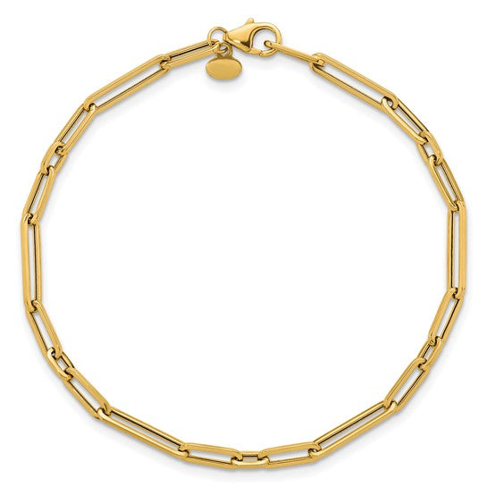 14K Yellow Gold Large Link Small Link Paperclip Bracelet