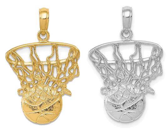 10K/14K White/Yellow Gold Basketball Hoop