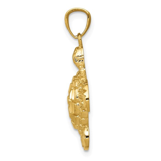 10K Yellow Gold Sea Turtle Pendant