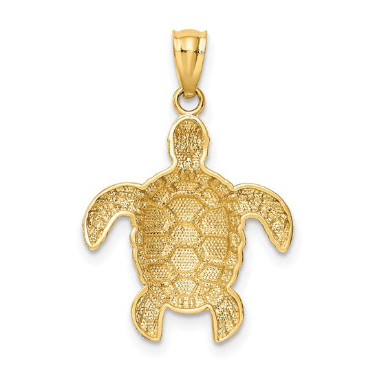 10K Yellow Gold Sea Turtle Pendant