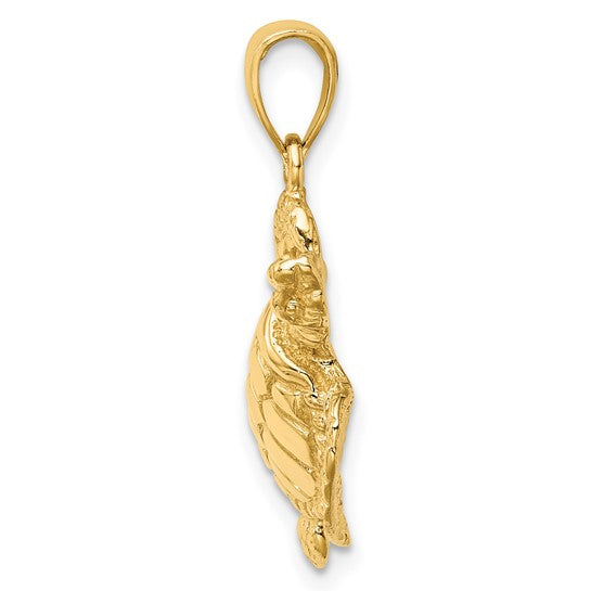 10K Yellow Gold Swimming Sea Turtle Pendant
