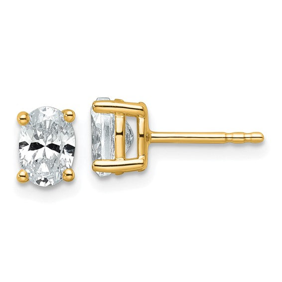14K 1/2 - 6 Carat Oval Lab Grown Diamond Stud Earrings