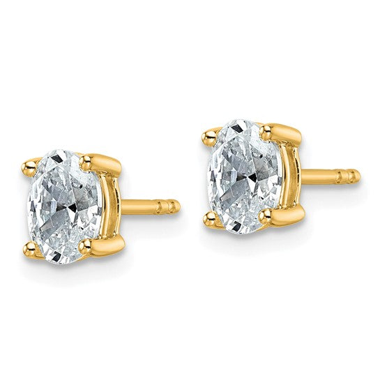 14K 1/2 - 6 Carat Oval Lab Grown Diamond Stud Earrings