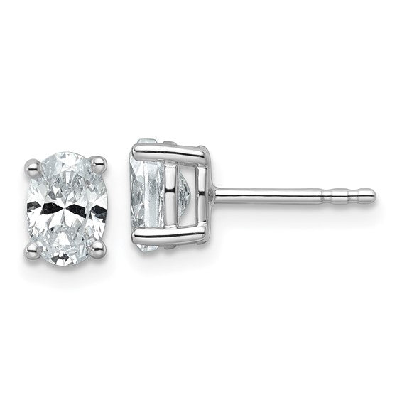 14K 1/2 - 6 Carat Oval Lab Grown Diamond Stud Earrings