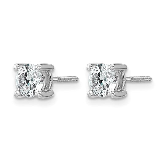 14K 1/10 - 7 Carat Lab Grown Diamond Stud Earrings With Screw Back Post