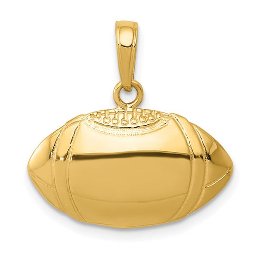 10K/14K Yellow Gold Football Sports Pendant