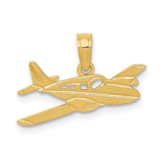 10K Yellow Gold Cessna Pilot Pendant