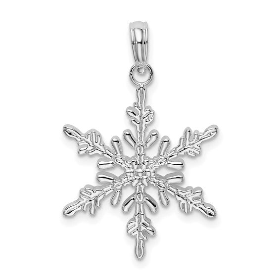White Gold Filled Sterling Silver Snowflake Pendant