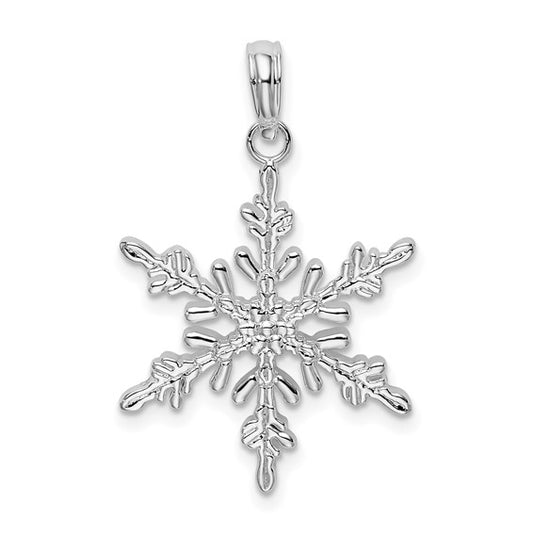 White Gold Filled Sterling Silver Snowflake Pendant