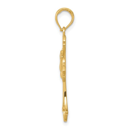 Dove Cross Pendant 14K/10K Yellow/White Gold