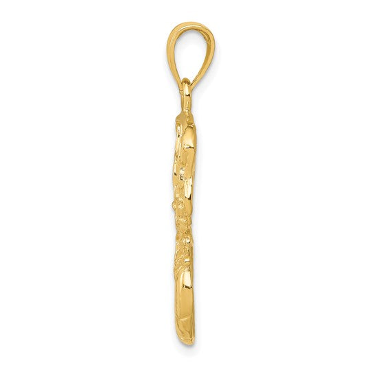 10K/14K Yellow Gold Large Basketball Net Pendant