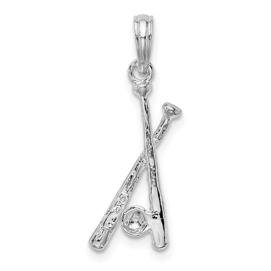 Sterling Silver Baseball Softball Bat Pendant