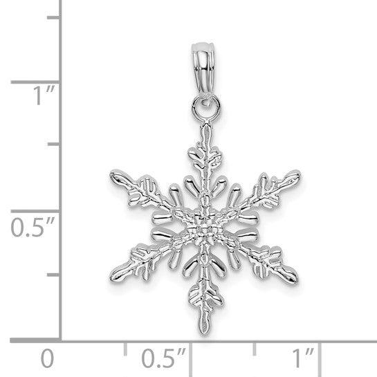 White Gold Filled Sterling Silver Snowflake Pendant