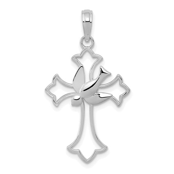 Dove Cross Pendant 14K/10K Yellow/White Gold
