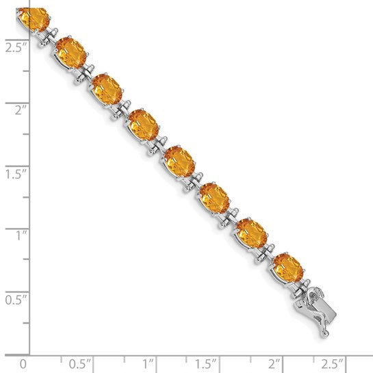 14K Yellow/White Gold Natural Oval Citrine 11 Carat Bracelet