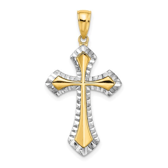 Two Toned Point Cross10k/14k Gold