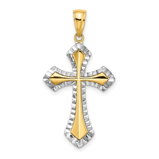 Two Toned Point Cross10k/14k Gold