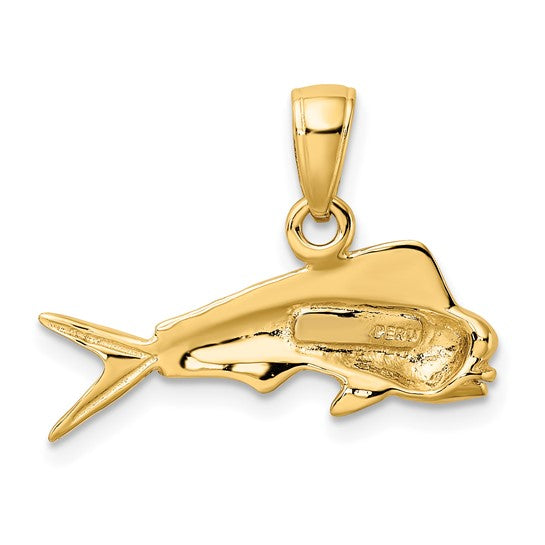 10K Yellow Gold Mahi Mahi Pendant