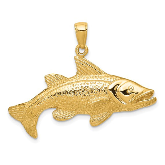 14K Yellow Gold Snook Fish Pendant