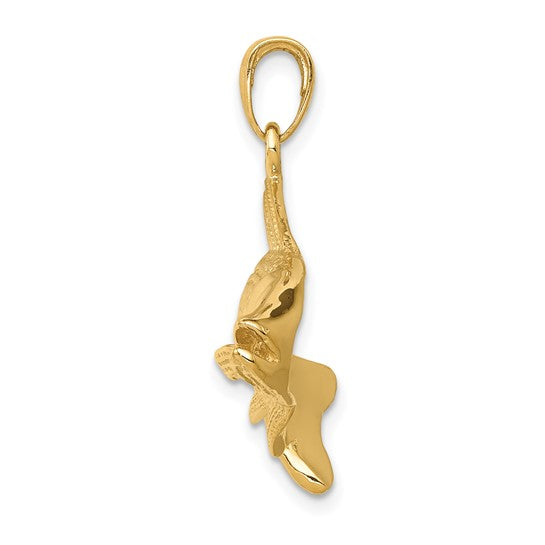 14K Yellow Gold Snook Fish Pendant