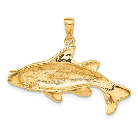 14K Yellow Gold Snook Fish Pendant