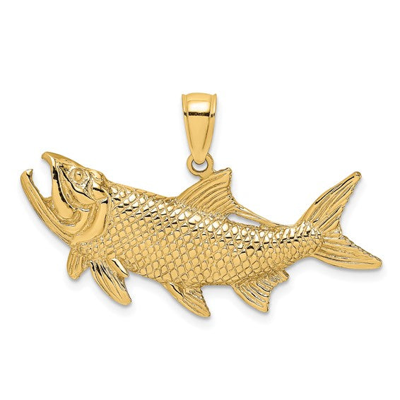 10K Yellow Gold Tarpon Fish Pendant