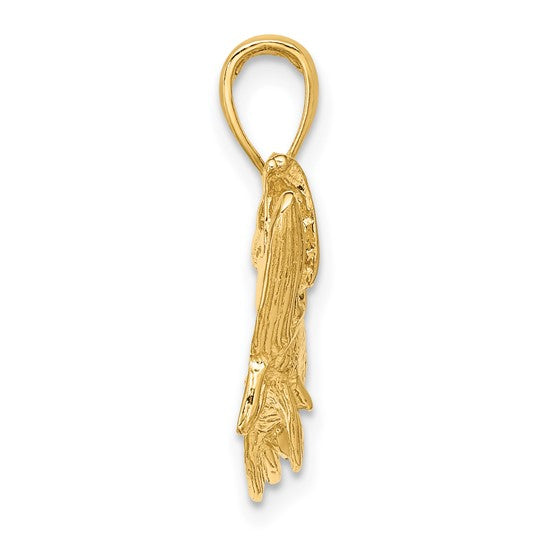 10K Yellow Gold Tarpon Fish Pendant