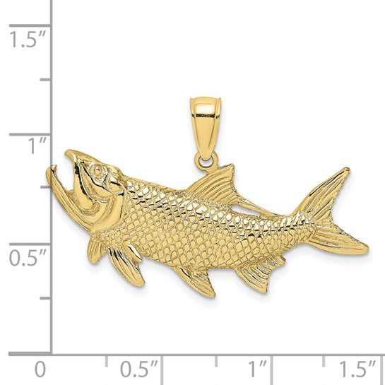 10K Yellow Gold Tarpon Fish Pendant