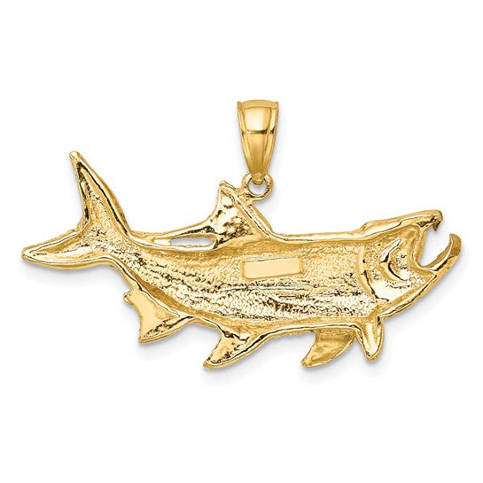 10K Yellow Gold Tarpon Fish Pendant