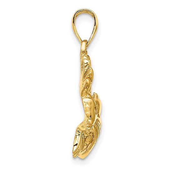 14K Yellow Gold Lion Fish Pendant