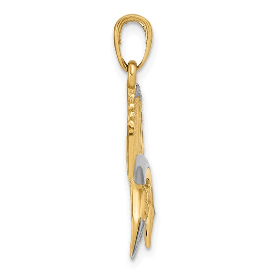 10K Yellow/White Gold Two Tone Sailfish Pendant
