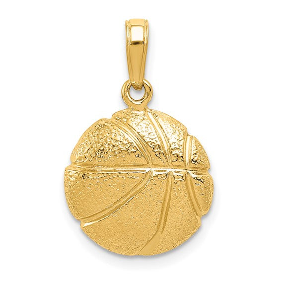 10K/14K Yellow Gold Basketball Pendant