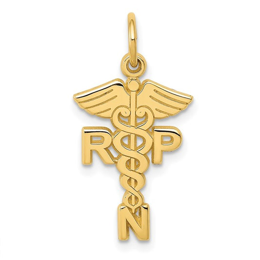 10K Yellow Gold Nurse Practitioner Pendant