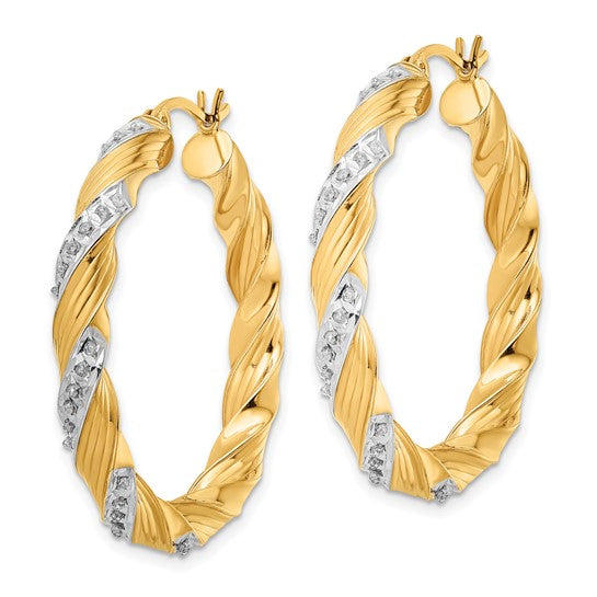 Yellow Gold Filled Sterling Silver Twisted Hoop Earrings