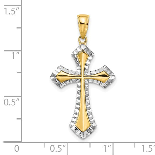 Two Toned Point Cross10k/14k Gold