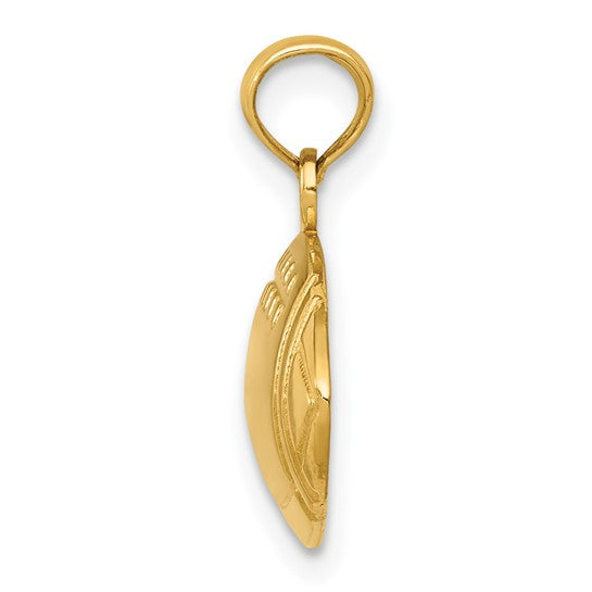 10K/14K Yellow Gold Polished Football Pendant