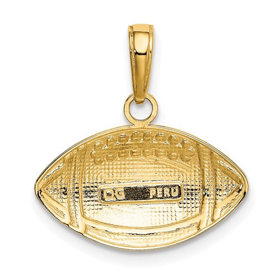 10K/14K Yellow Gold Polished Football Pendant