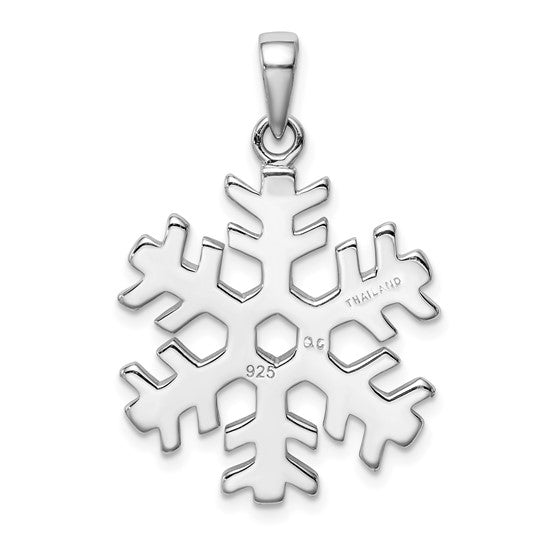 White Gold Filled Crystal Accent Snowflake Pendant