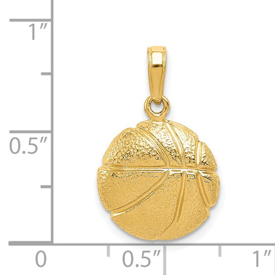 10K/14K Yellow Gold Basketball Pendant