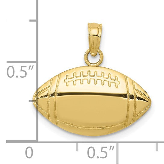 10K/14K Yellow Gold Polished Football Pendant